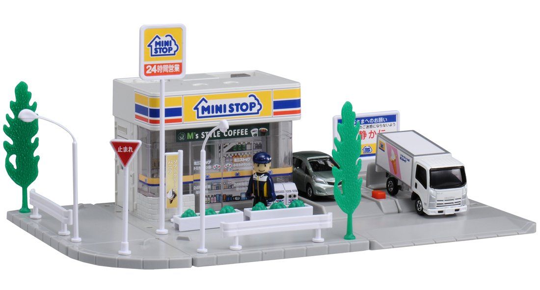 An image of a toy set convenience store of the brand Tomica